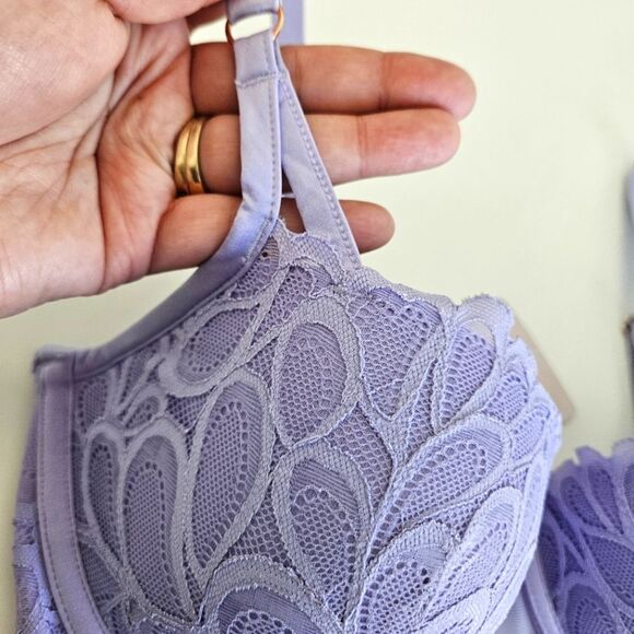 NWT Savage X Fenty | Not Sorry Lined Lace Bra In Purple Lavender, Womens 34DDD - Picture 7 of 10